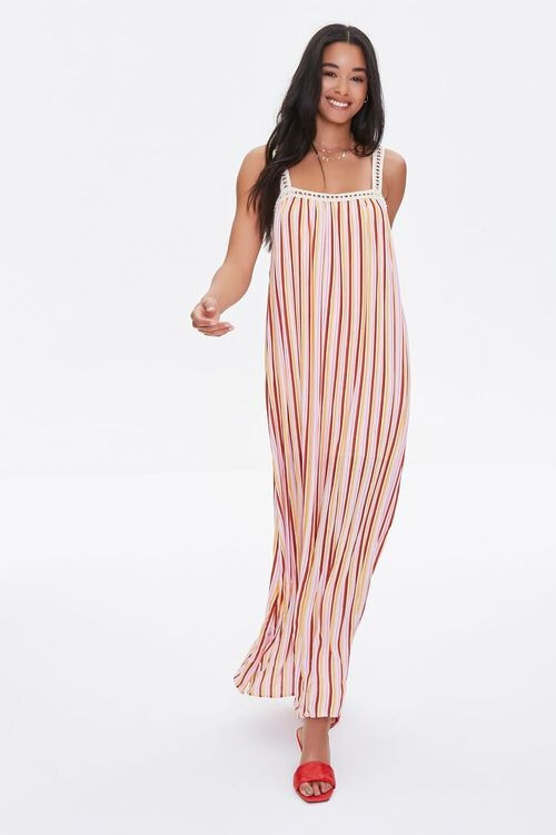 Striped Crochet-Trim Dress | Forever 21 (US)