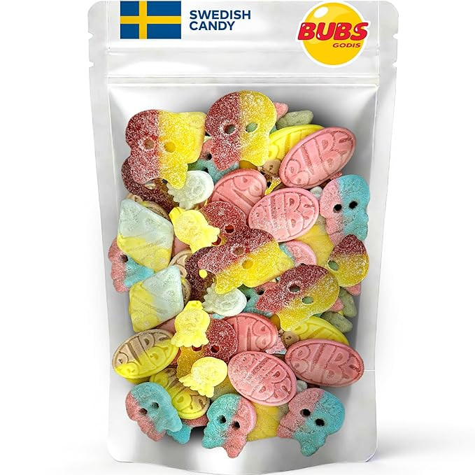 Bubs Swedish Candy Mix - Big Ovals, Skulls, and More - Sweet and Sour Swedish Gummies - 1 Pound o... | Amazon (US)