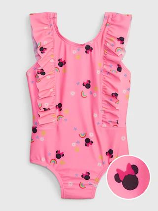 babyGap | Disney Minnie Mouse Recycled Ruffle Swim One-Piece | Gap (US)