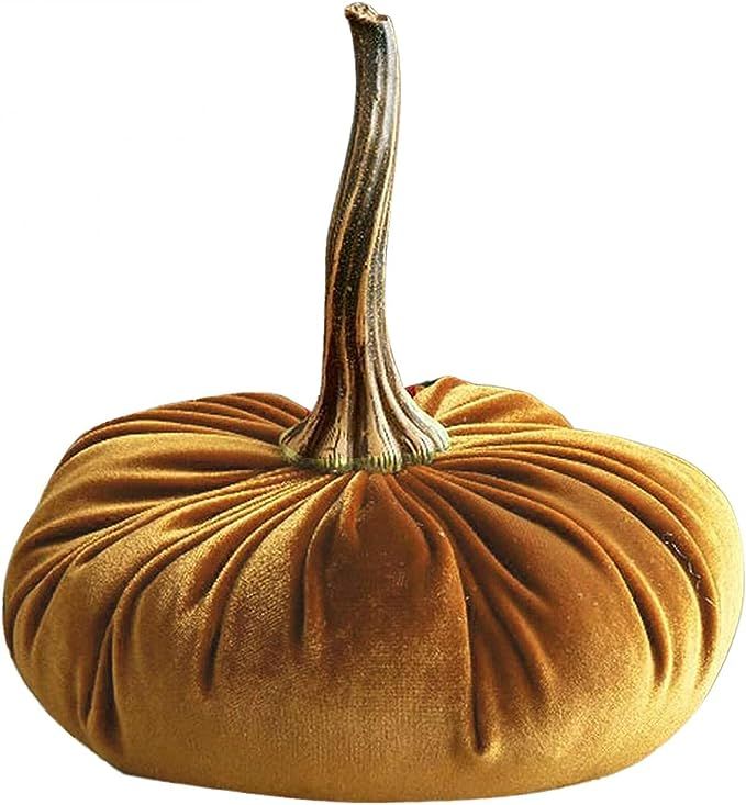 Small Velvet Pumpkins for Decorating, Handmade Artificial Harvest Pumpkins, Rustic Home Decor, Fa... | Amazon (US)