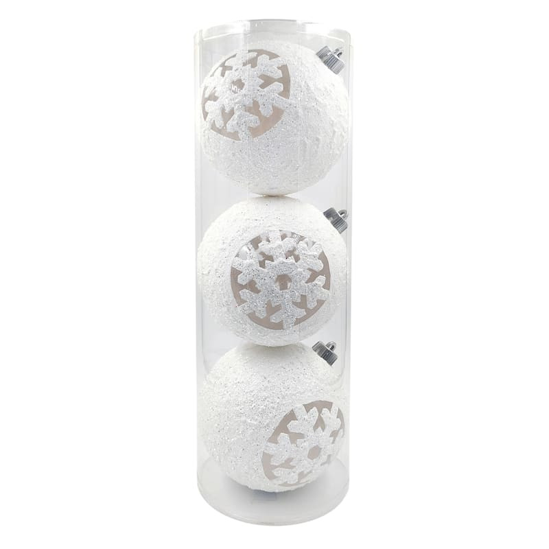 Found & Fable 3-Count White Snowflake Cutout Shatterproof Ornaments | At Home