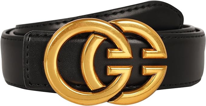 Aurolran Women's Fashion Classic Metal Buckle Leather Belt with Jeans Dress | Amazon (US)