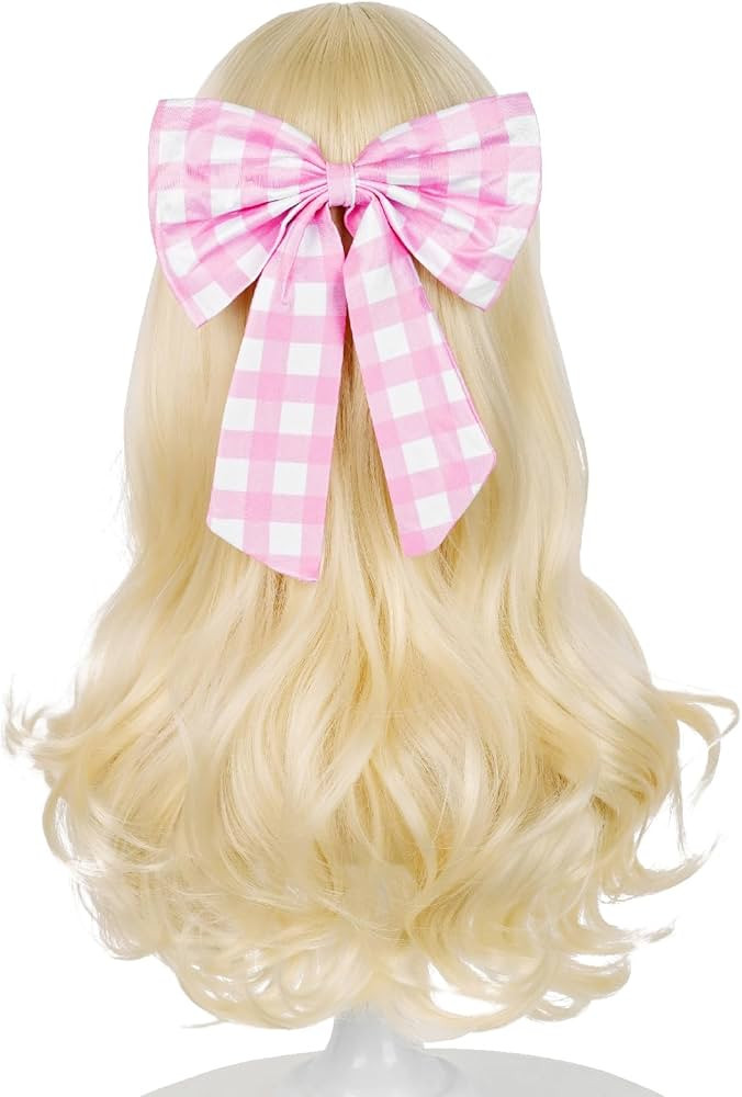 Kids Blonde Wig with Bow Hair Clip, 22.8 Inch Long Blonde Wavy Princess Wigs for Kids Girls Toddl... | Amazon (US)
