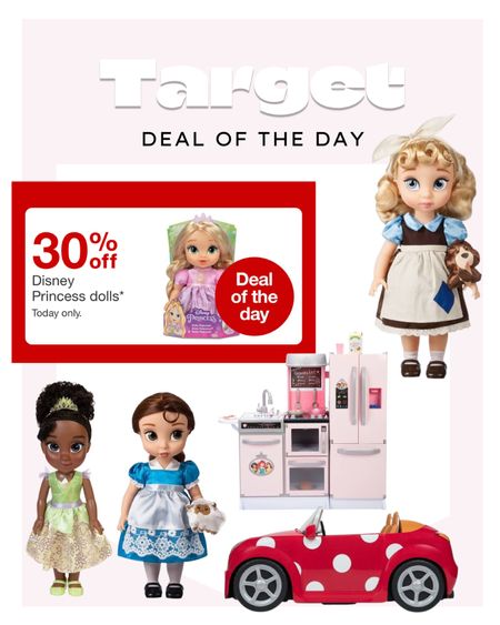 Disney princess toys and dolls 30% off today only at Target 

Target finds, Target deals, Disney finds, holiday gifts, gifts for kids 

#LTKsalealert #LTKHoliday #LTKfamily