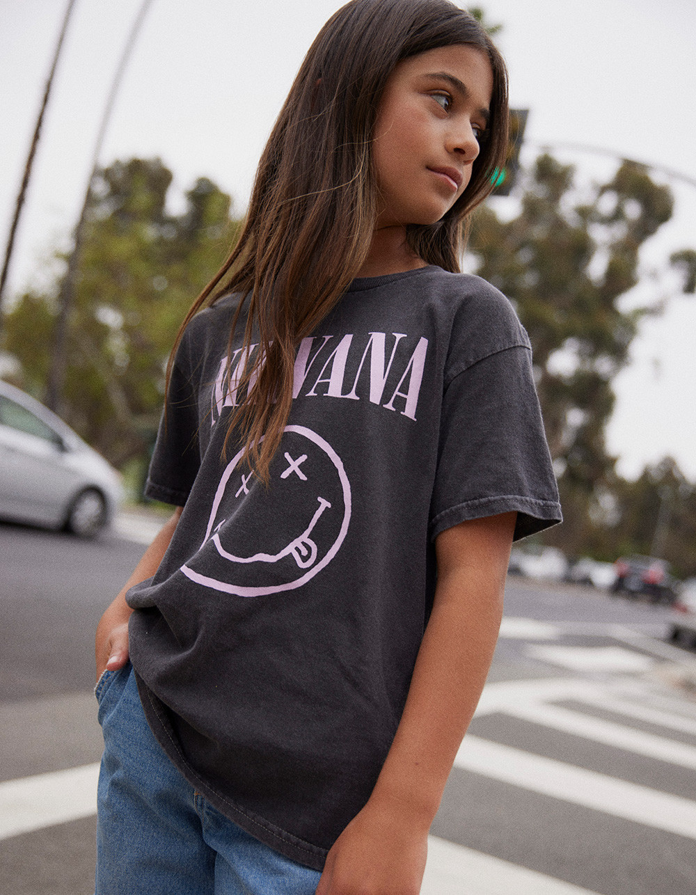 NIRVANA Smiley Girls Boyfriend Tee | Tillys