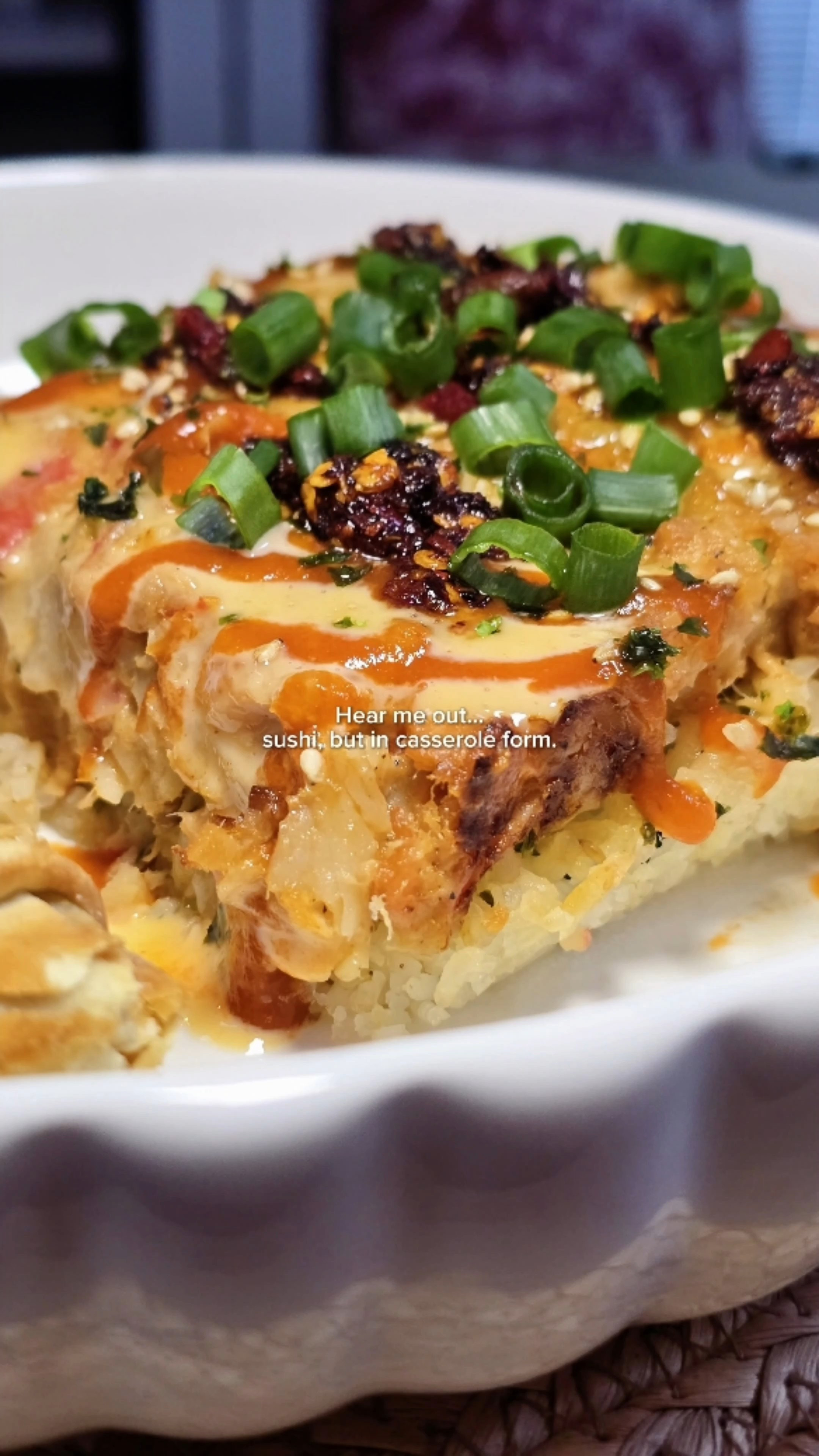 Cozy dinner, sushi edition 🍣 Creamy, spicy sushi bake that's perfect for a cozy night in.

#LTKfoodie #LTKHome #LTKvlog