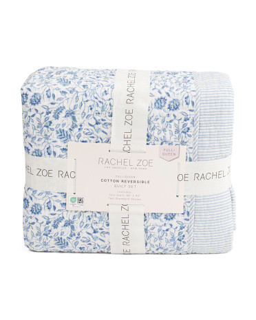 Floral Striped Reversible Quilt Set | TJ Maxx
