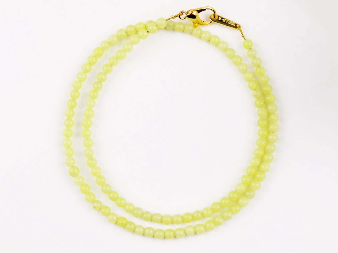 Tiny Lemon Jade Beaded Choker, Beaded Bracelet, Summer Choker, Natural Yellow Gemstone Necklace, ... | Etsy (US)