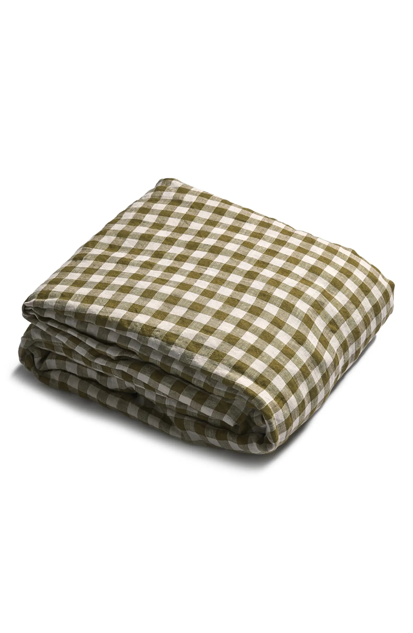 Gingham Linen Fitted Sheet | Nordstrom