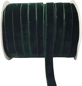 10 Yards Velvet Ribbon Spool (Dark Green, 5/8") | Amazon (US)