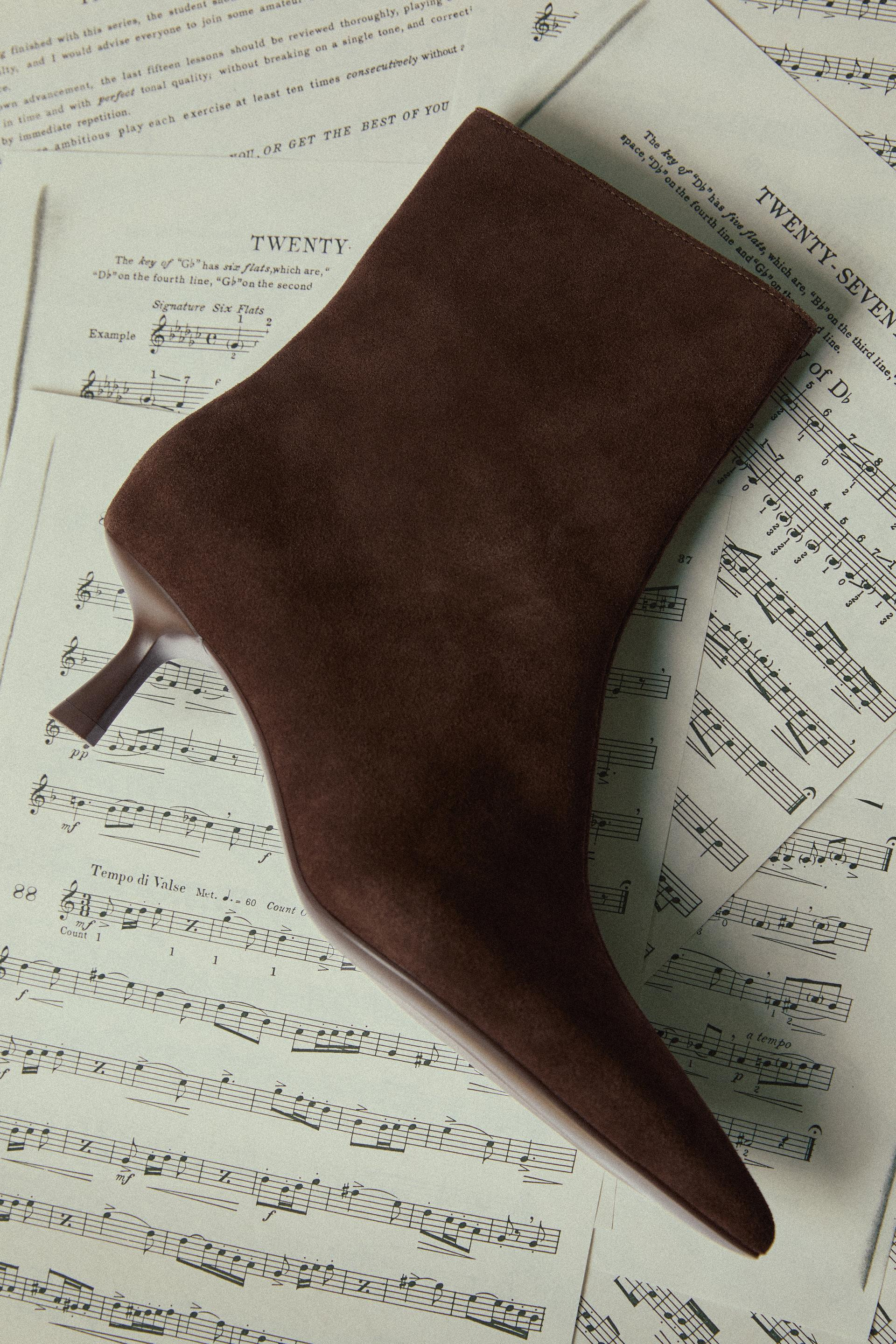 Split leather stiletto heel ankle boots | Stradivarius (UK)