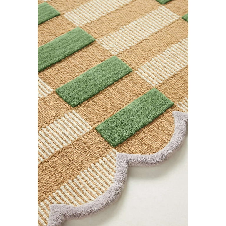 Modern Hand-Tufted Scalloped Wool Area Rug | 100% New Zealand Wool Carpet for Living Room, Bedroo... | Walmart (US)