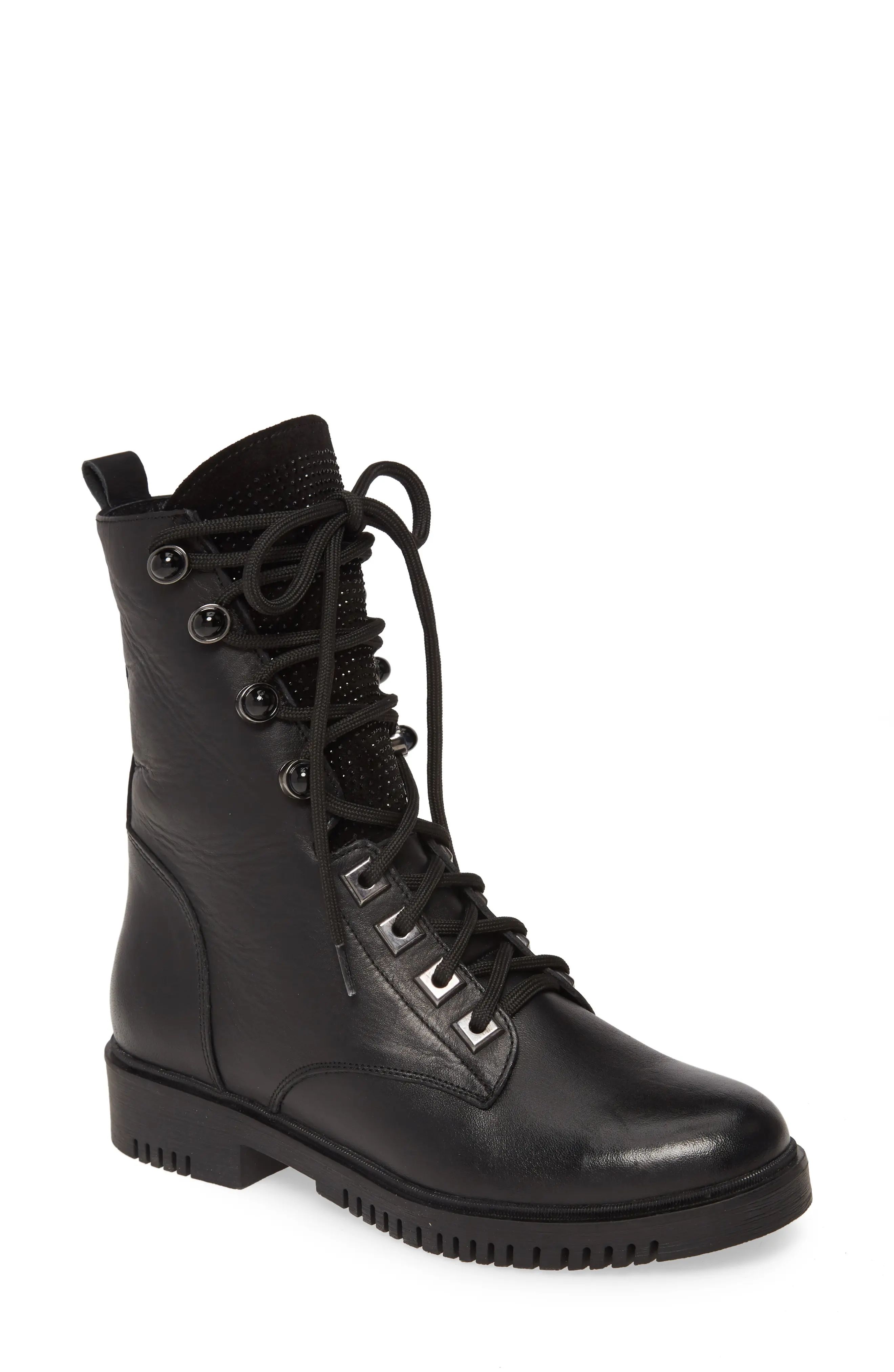 Women's Sheridan Mia Manner Combat Boot, Size 10US - Black | Nordstrom