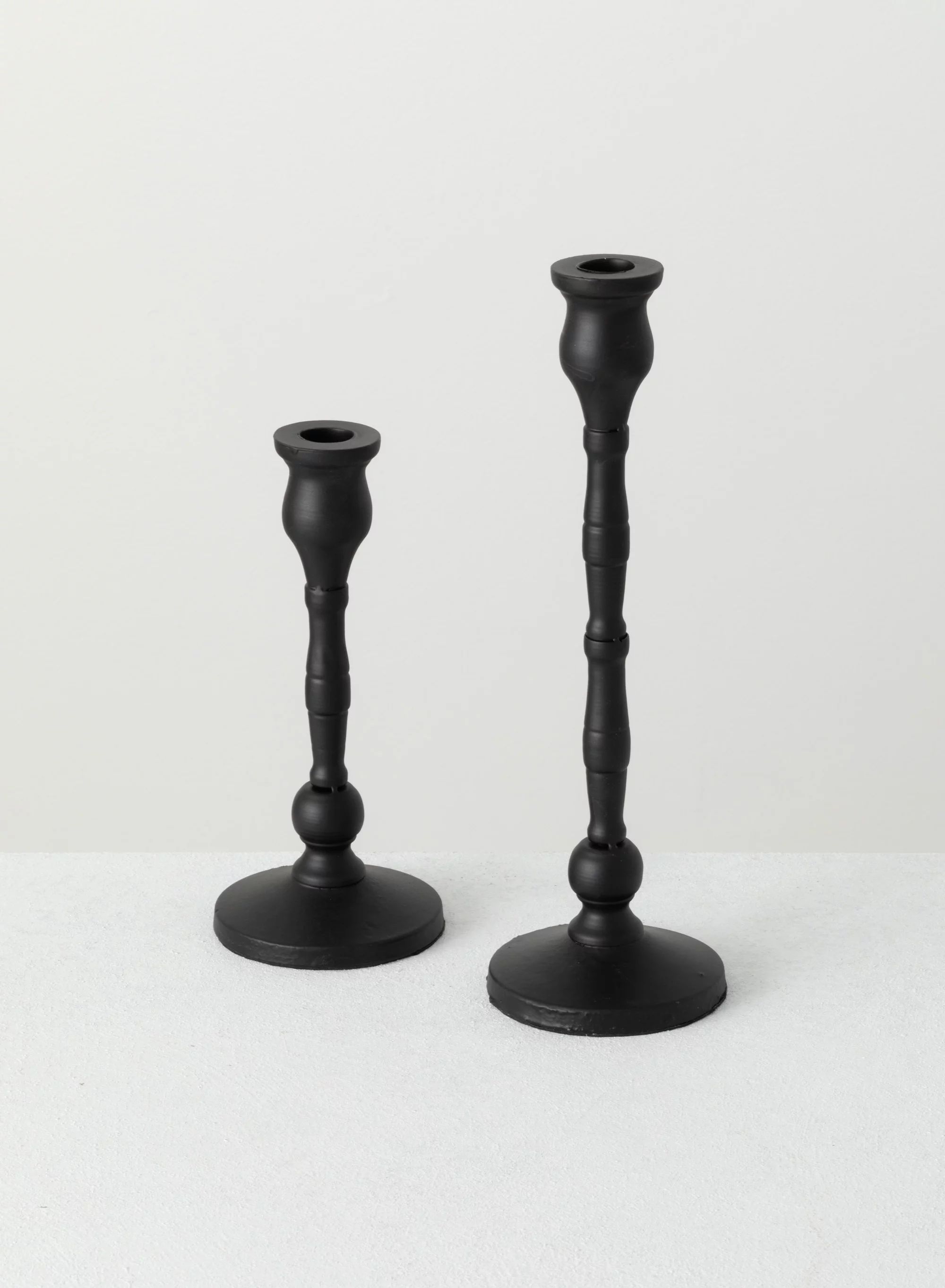 Sullivans Set Of 2 Iron Taper Candle Holders 12.5"H & 15.25"H Black - Walmart.com | Walmart (US)