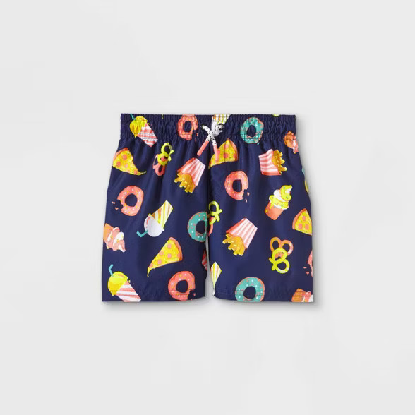 Toddler Boys' Food Drawstring Swim Trunks - Cat & Jack™ Navy | Target