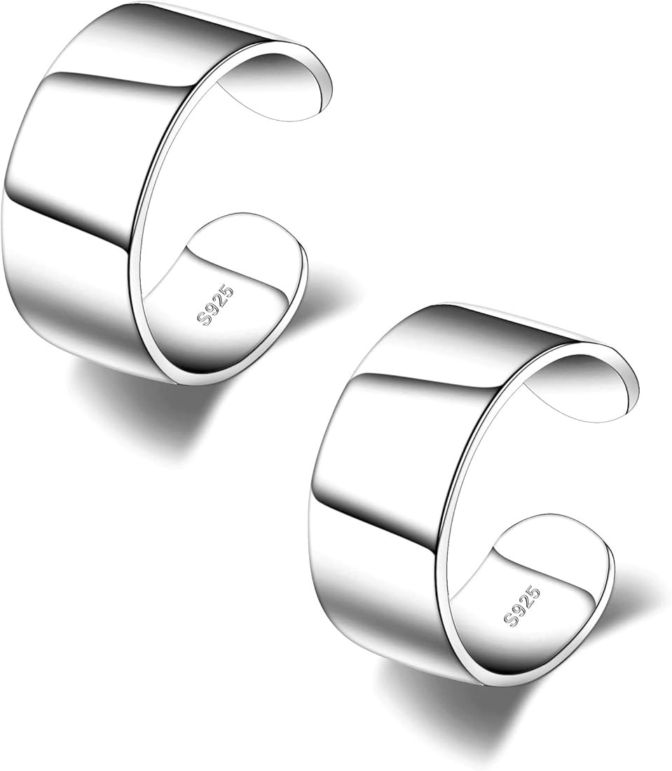 CHIC & ARTSY Cuff Earrings 925 Sterling Silver Ear Cuff Earrings Non-Piercing Fake Helix Cartilag... | Amazon (US)