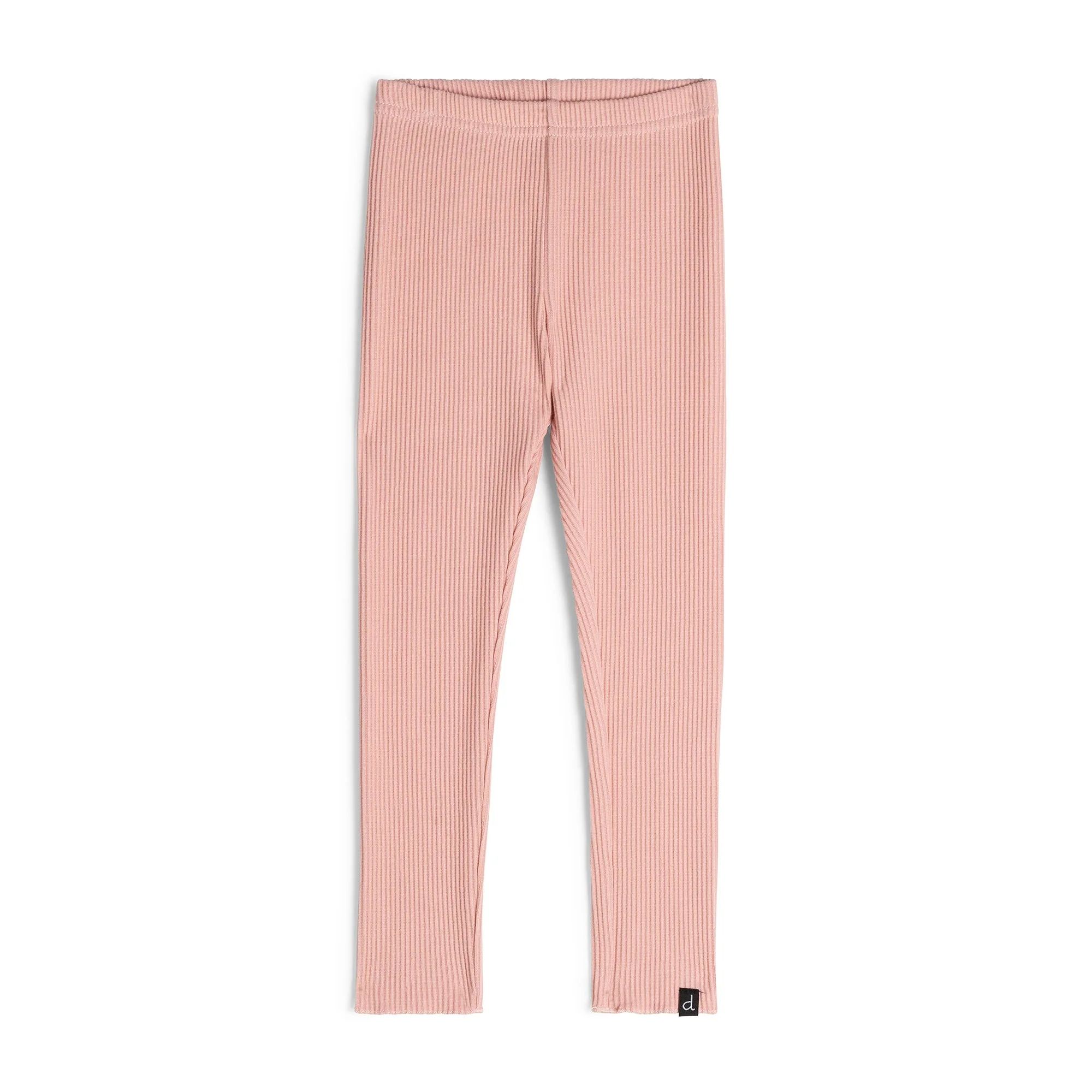 Rib Legging Light Pink | Deux par Deux Childrens Designer Clothing