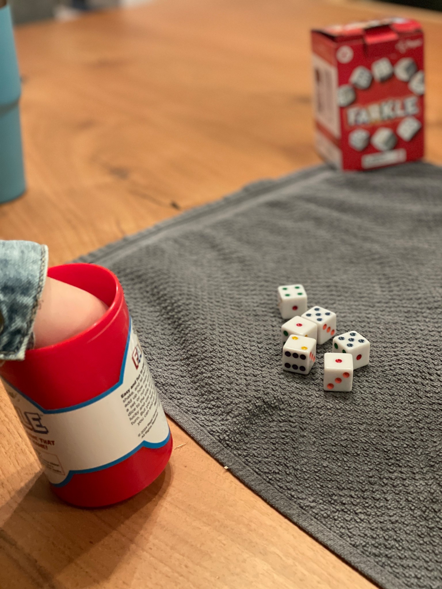 If you and your family enjoy game night, try FARKLE! The kids love saying it. 

Bonus- it’s small and easy to bring and store.