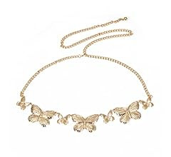 ILuvatar Luvatar Womens Metal Chain Dress Belt Hollow Out Daisy Sweater Belt Decorated Skinny Wai... | Amazon (US)