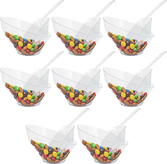 R-kay 16 Pcs Candy Bowls And Plastic Scoops Set - 8 Clear Plastic Candy Bowl 20 Oz And 8 Scoop 6.... | Amazon (US)