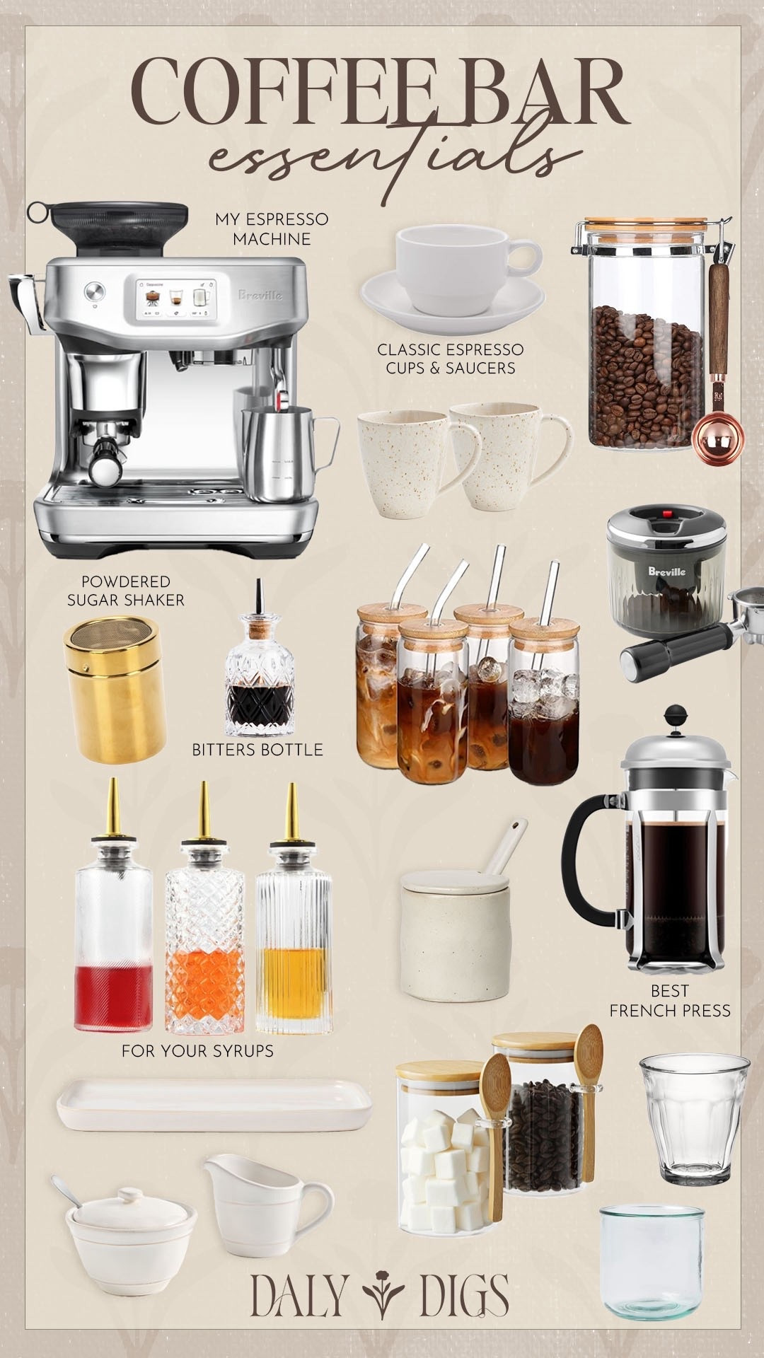 My coffee bar essentials! Everything I have, love and use for every cup of coffee at home 🤎

#homefinds

Home finds. Amazon home. Coffee bar essentials. At home coffee bar. Chic espresso cups. Home coffee station setup. Best espresso machine. Best French press machine. Gifts for the coffee lover. Coffee bean storage. Home kitchen essentials fails. Coffee kitchen home finds   

#LTKHome #LTKFindsUnder50 #LTKmorningroutine