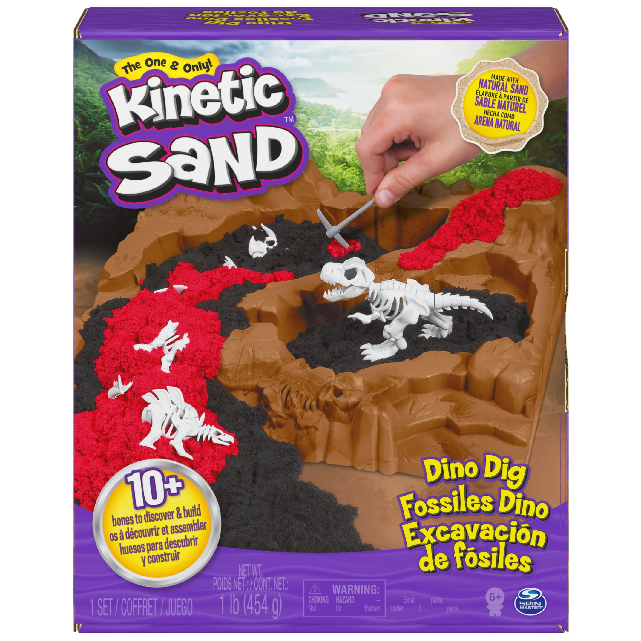 Kinetic Sand, Dino Dig Playset with 10 Hidden Dinosaur Bones, Play Sand Sensory Toys, Stocking St... | Walmart (US)