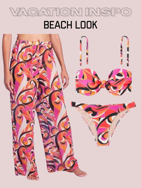 Vacation beach outfit black coverup pants halter black bikini target finds 

#LTKsalealert #LTKunder100 #LTKunder50