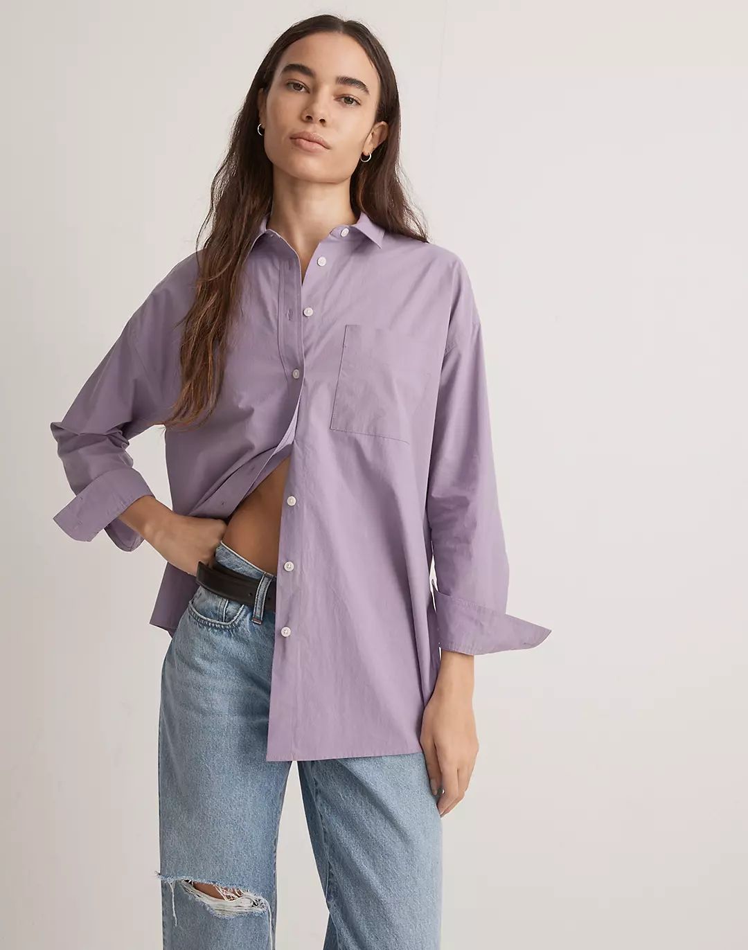 The Signature Poplin Oversized Shirt | Madewell