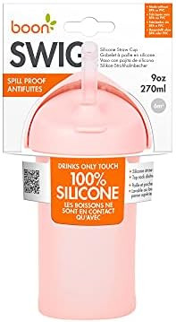 Boon Swig Toddler Silicone Straw Cup, 9 Ounces Pink | Amazon (US)