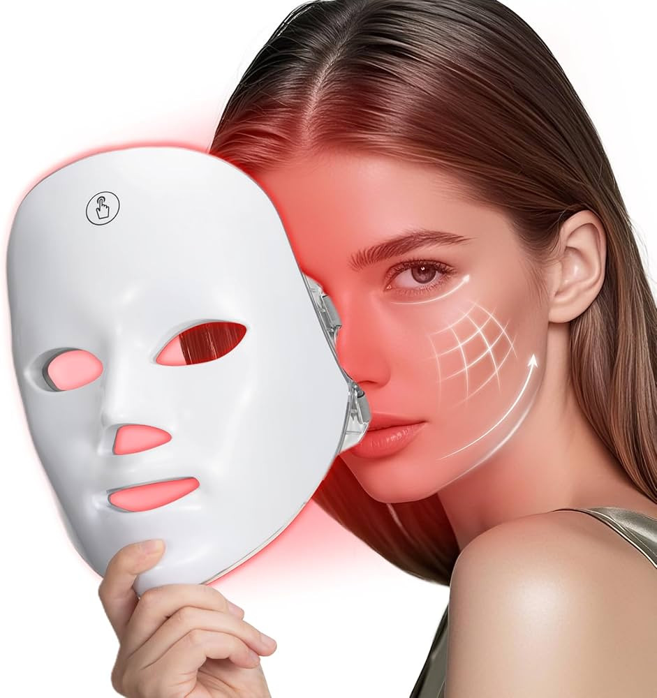 Red Light Mask for Face, 7 Color Red Light Facial Masks, At-Home Facial Care Device, Portable, Co... | Amazon (US)