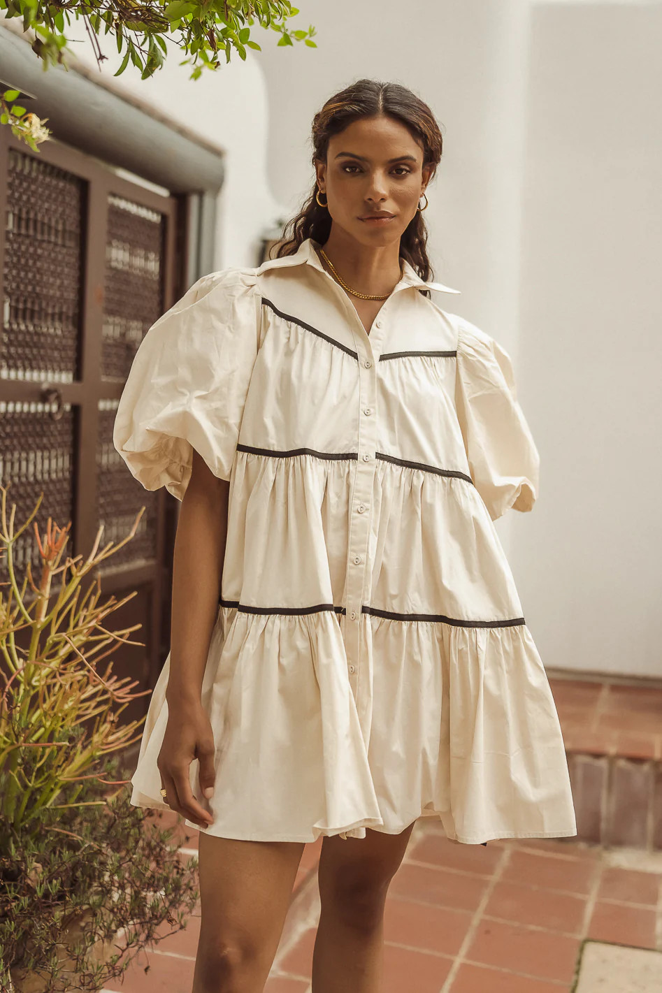 Savannah Mini Dress in Natural | Böhme US