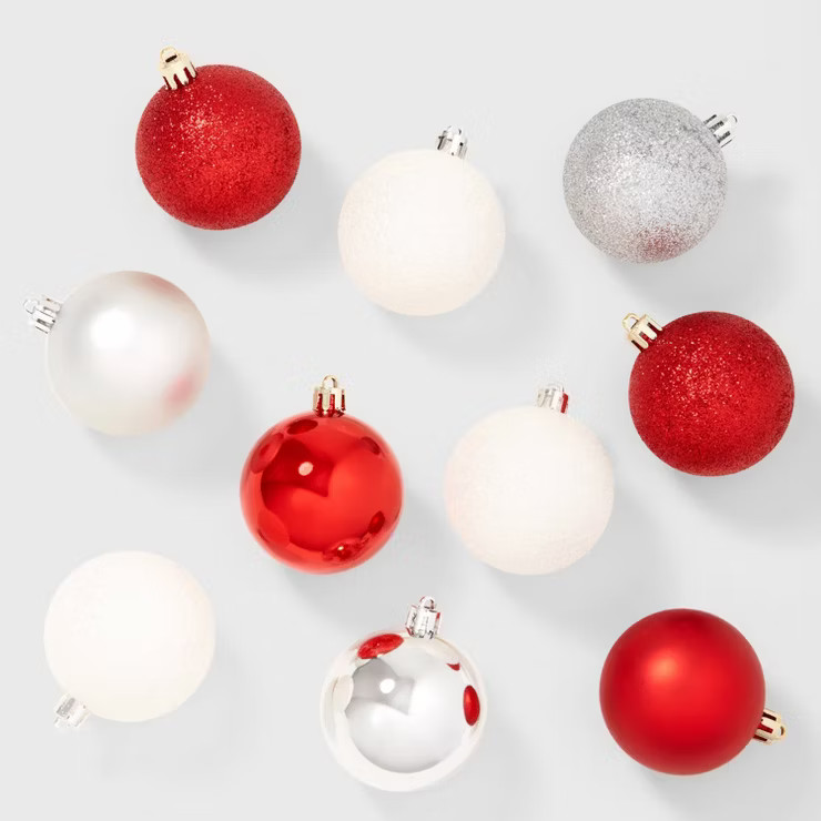 50ct Shatter-Resistant Round Christmas Tree Ornament Set - Wondershop™ | Target