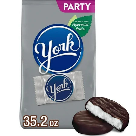 York Dark Chocolate Peppermint Patties Candy, Party Pack 35.2 oz | Walmart (US)