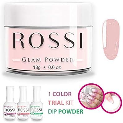 ROSSI Nails Dipping Powder Kit | French Nail Manicure Nail Art | Glam Powder Trial Kit (Honeymoon... | Amazon (US)