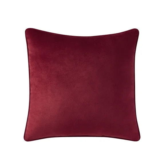 Holiday Time 18" x 18" Red Velvet Decorative Pillow | Walmart (US)