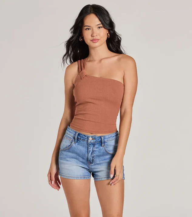 Cutely Charming One-Shoulder Crop Top | Windsor Stores