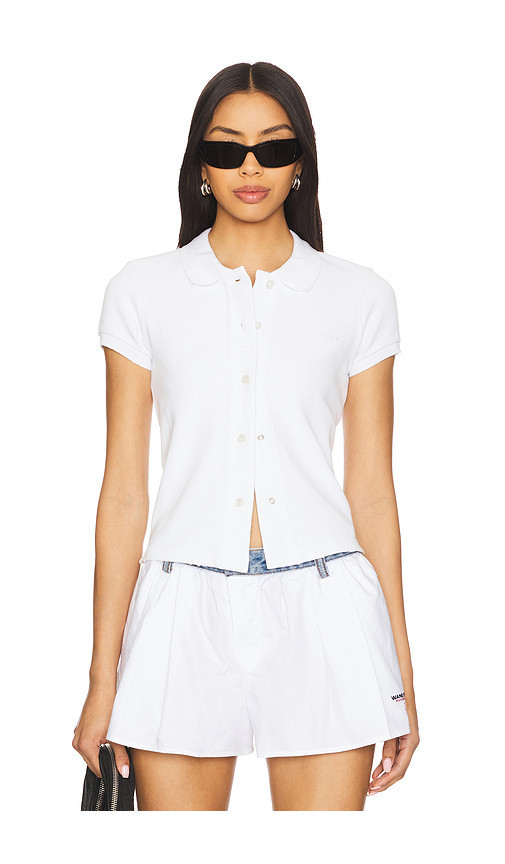Alexander wang cardigan tipo polo deconstruido en color blanco talla S | Revolve Clothing (Global)