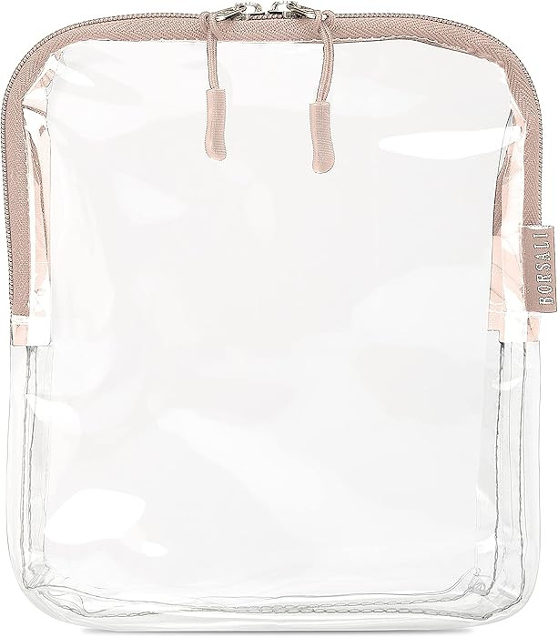 BORSALI TSA-Approved Quart-Sized Bag for Carry-On Travel - One (1) Quart Clear Toiletries, Cosmet... | Amazon (US)