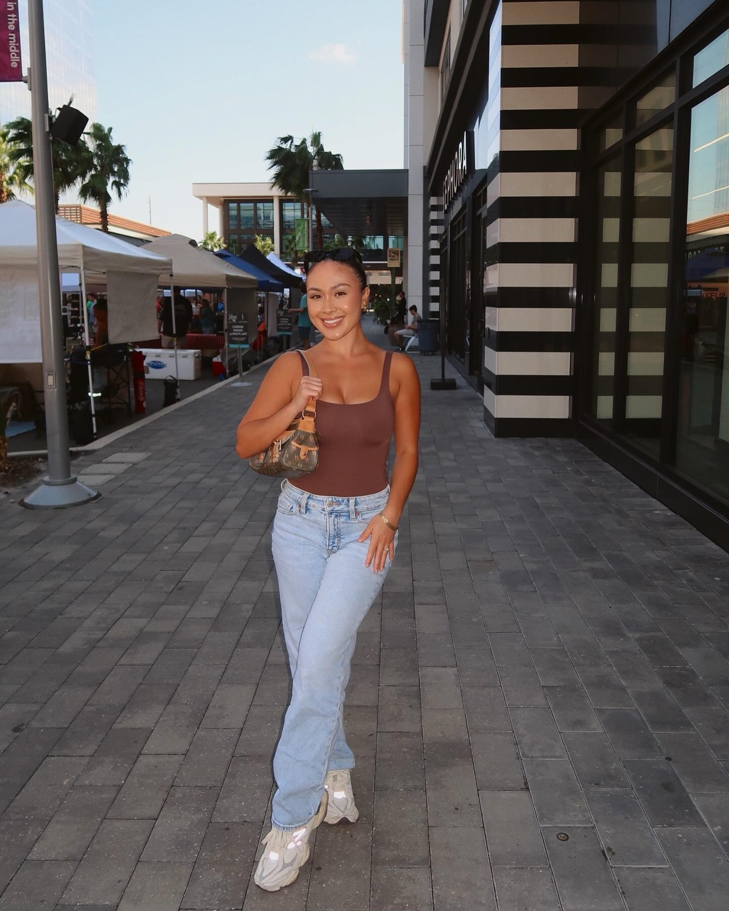 Fall vibes in Tampa type of fit! 🤎🍂

**Purse is vintage Dooney & Bourke from mama! 

#LTKStyleTip #LTKBeauty