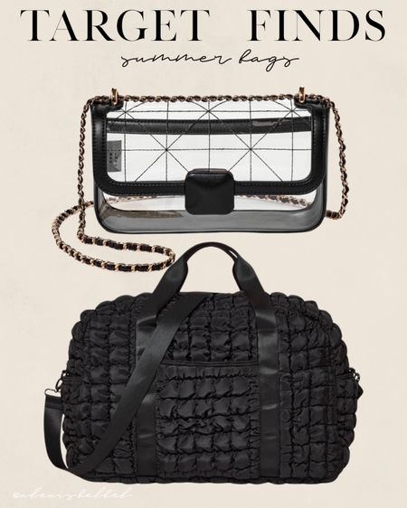 New summer target bags. Black duffel bag clear gameday bag 

#LTKfindsunder100 #LTKitbag #LTKfindsunder50