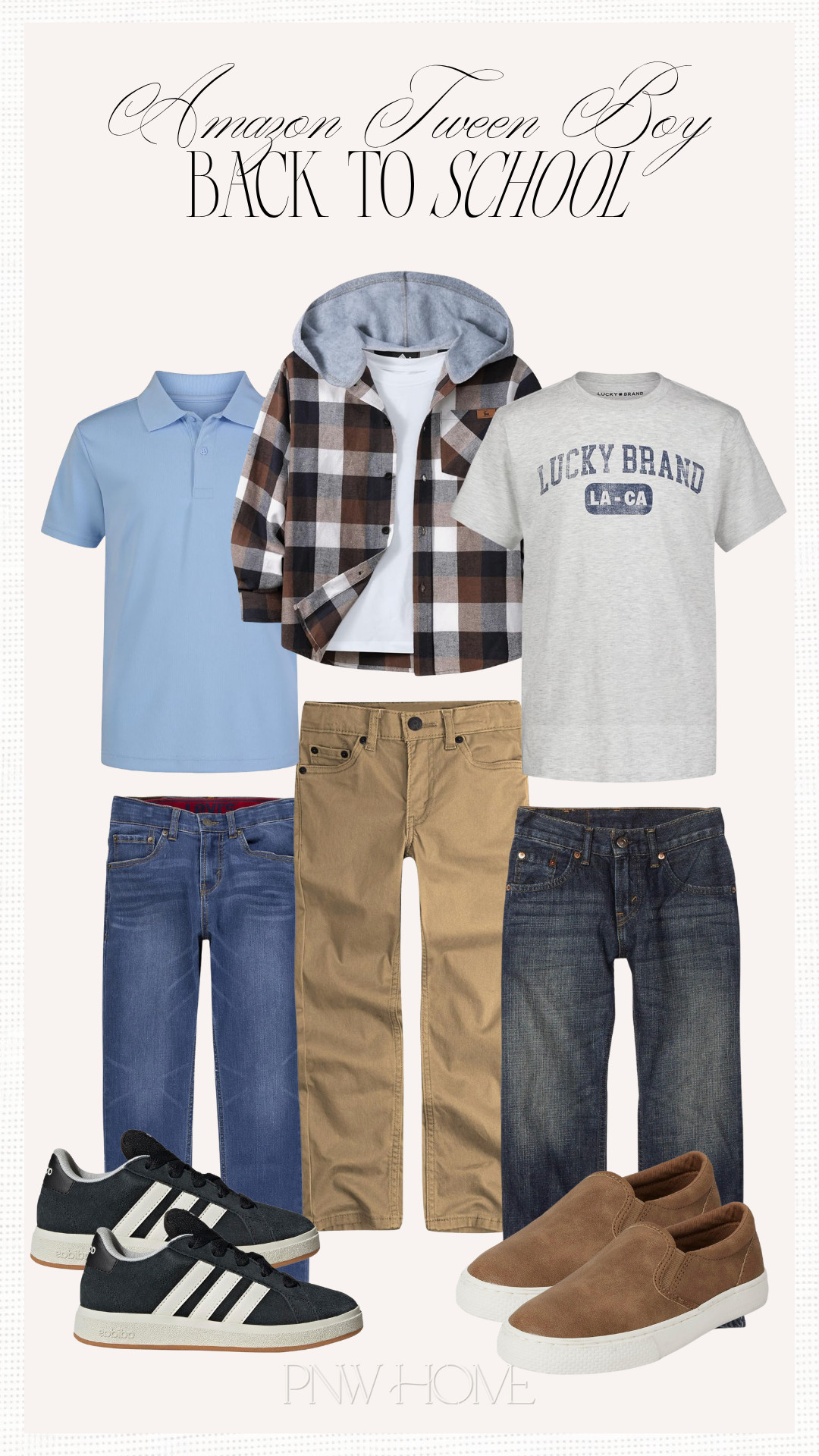 Amazon back to school clothes for the tween boy!

boys clothes, back to school looks, blue polo shirt, boys t-shirts, boys shirts, boys jeans, boys khakis, boys sneakers 

 #LTKmomlife #LTKSeasonal #LTKKids