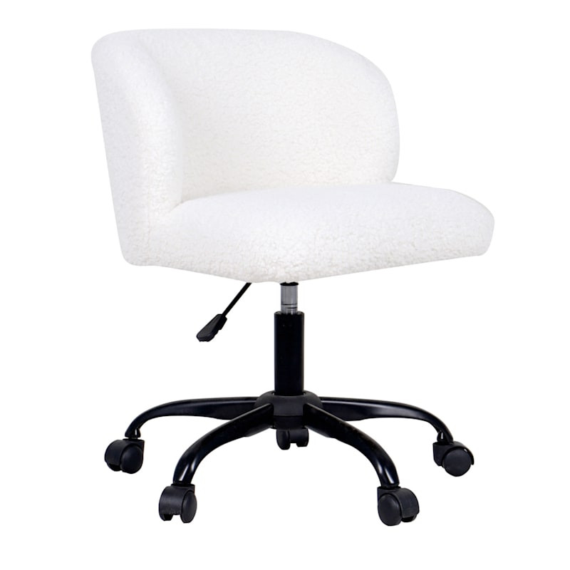 Aubrey White Sherpa Office Chair | At Home