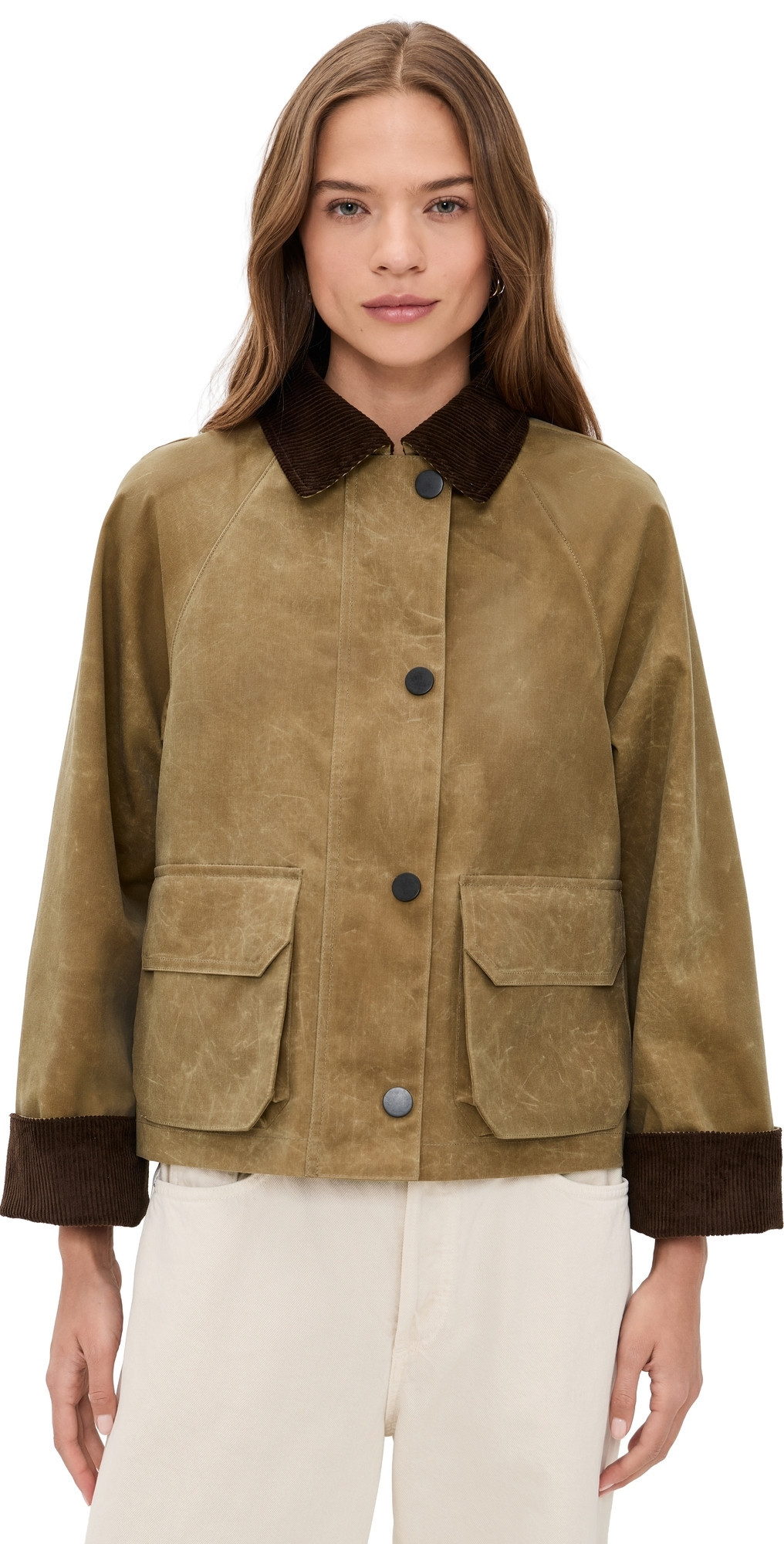 Alex Mill Cropped Chiltern Jacket In Waxed Cotton Vintage Khaki S | Shopbop