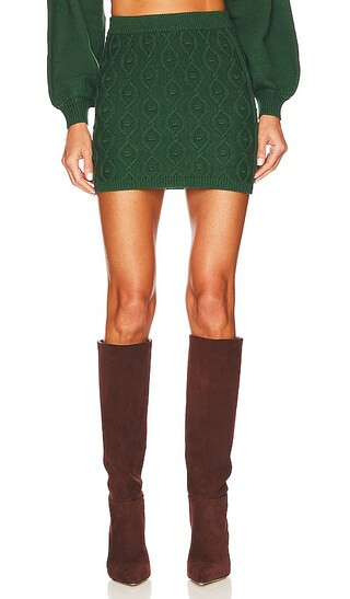Davina Knit Mini Skirt in Forest Green | Revolve Clothing (Global)
