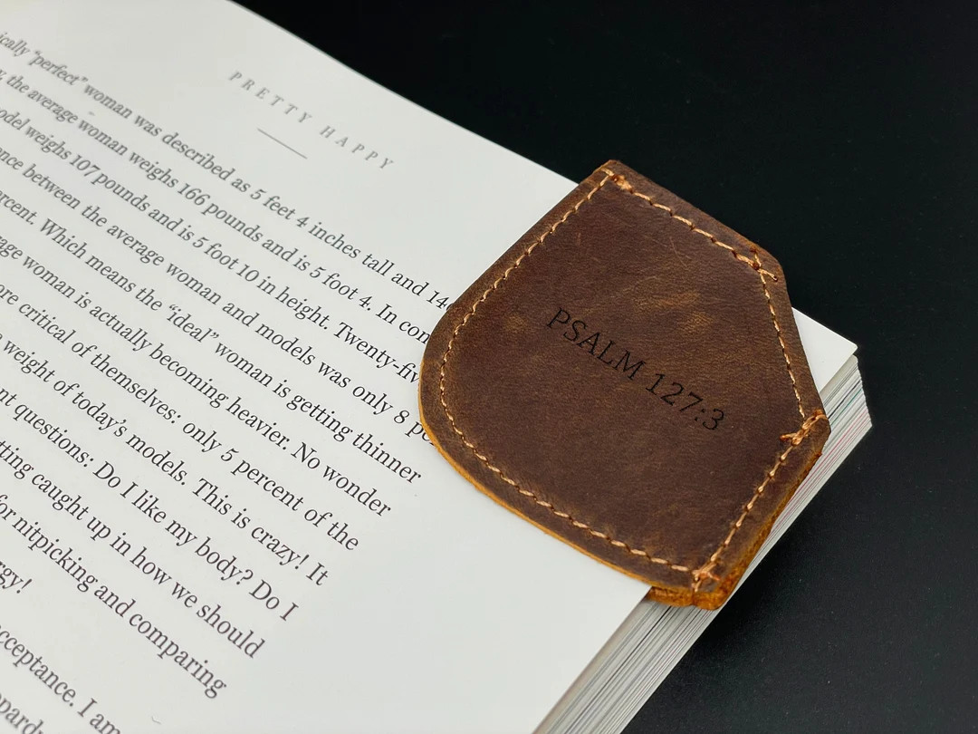 Personalized Leather Corner Bookmark and Cord Keeper Cable - Etsy | Etsy (US)