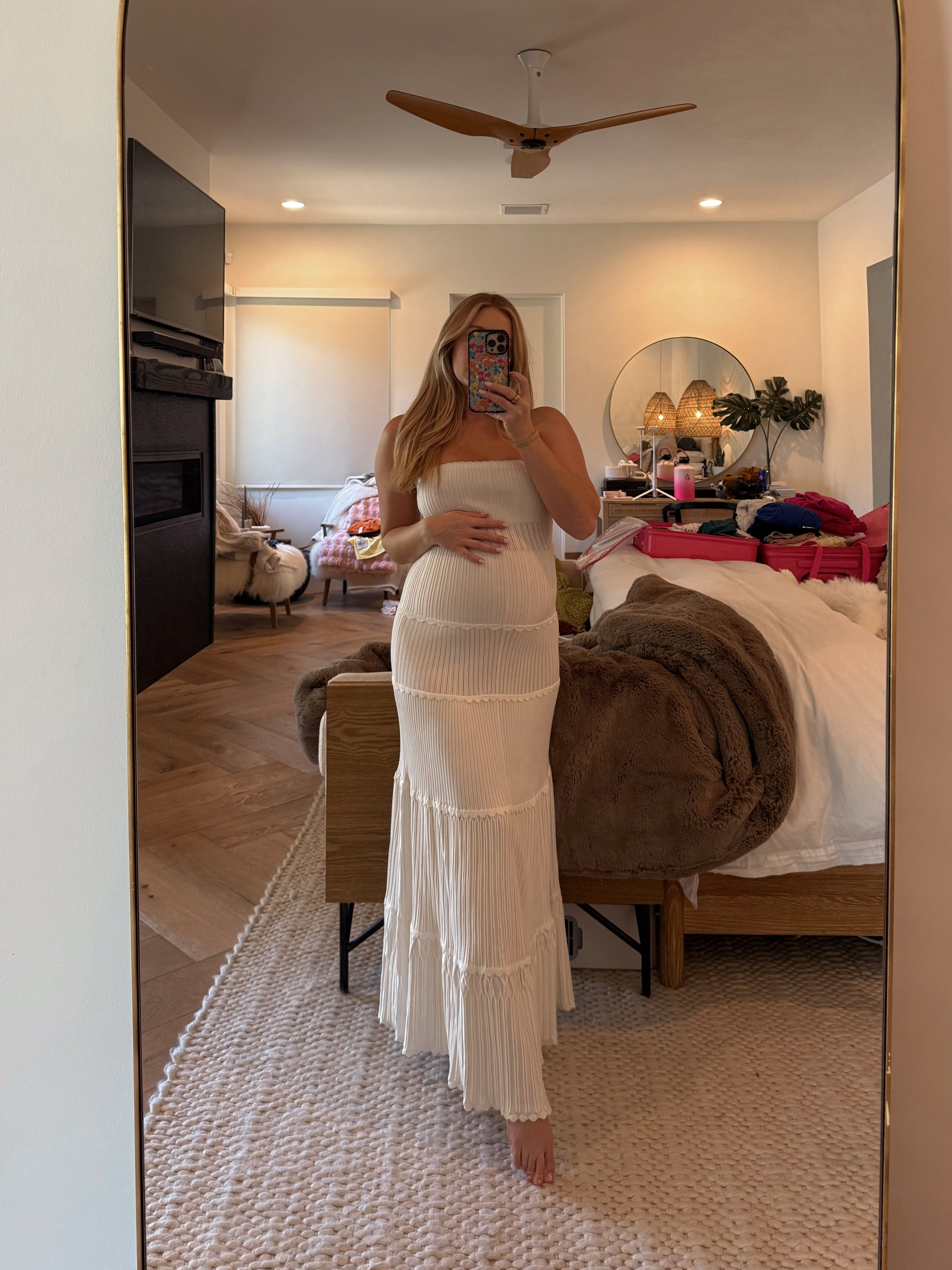 Stunning white maxi from Meshki! Im wearing a size medium, would be perfect for any summer event if you're looking for a bump friendly options 

 #LTKSeasonal #LTKStyleTip #LTKBump