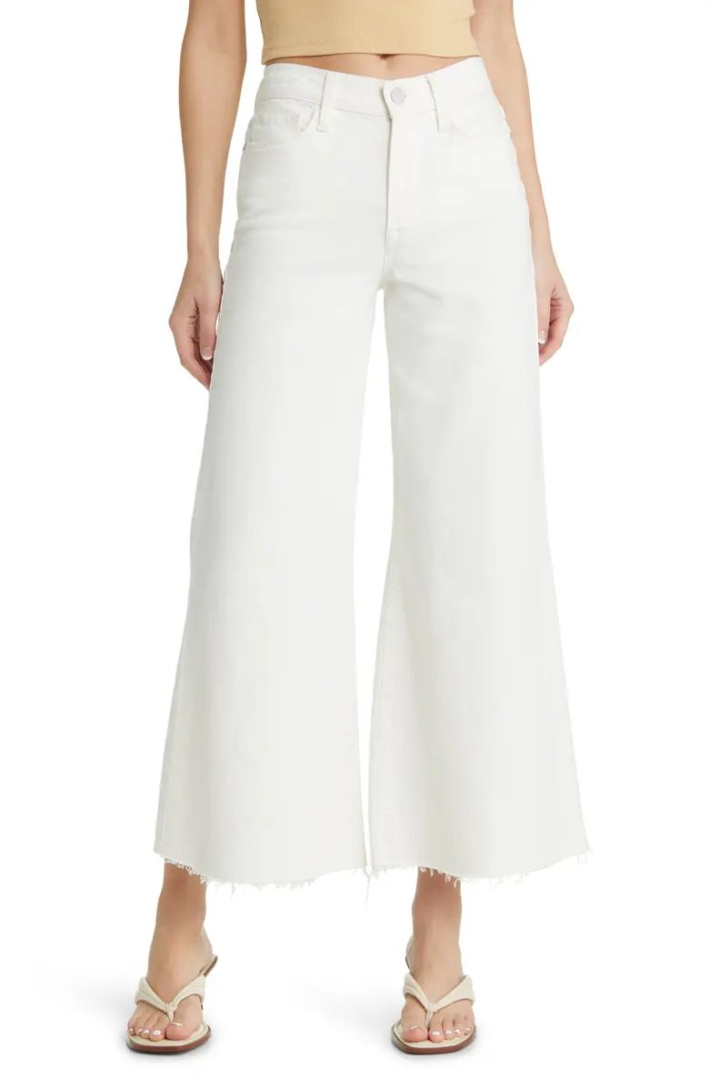 Le Palazzo Raw Hem High Waist Crop Wide Leg Jeans | Nordstrom