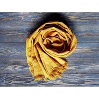 Long Yellow Linen Scarf, Mustard Unisex Long Bright Scarf For Men, Women, Real Shawl | Etsy (US)