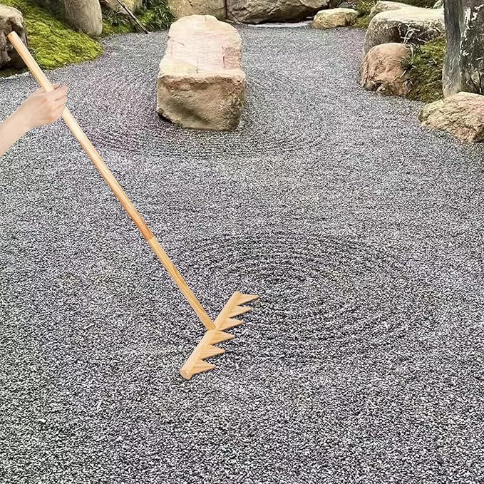 Upgraded Full Size Zen Garden Rake, Enhanced 48" Large Japanese Nature Wood Zen Rake for Outdoor,... | Amazon (US)
