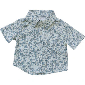 Mebie Baby Palm Tree Linen Button Up Shirt | Mebie Baby